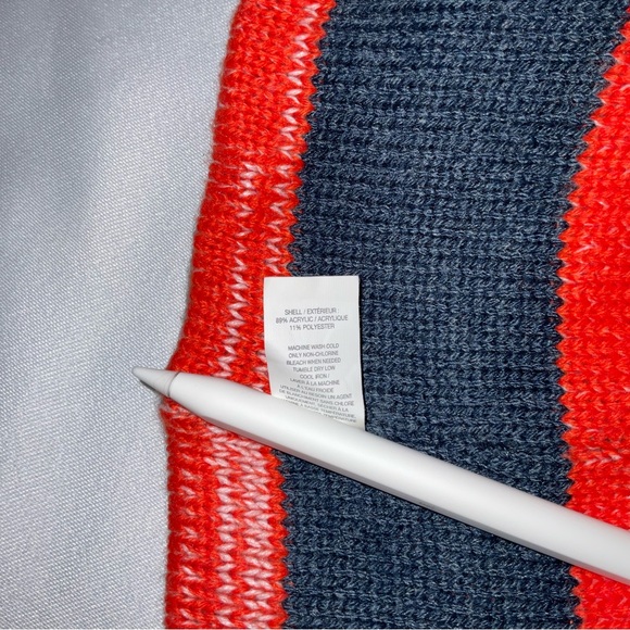 BabyGap Boys XS/S 12/24 Mo. Reversible Winter Beanie Hat Grey/Orange Knit Toque - Picture 5 of 8
